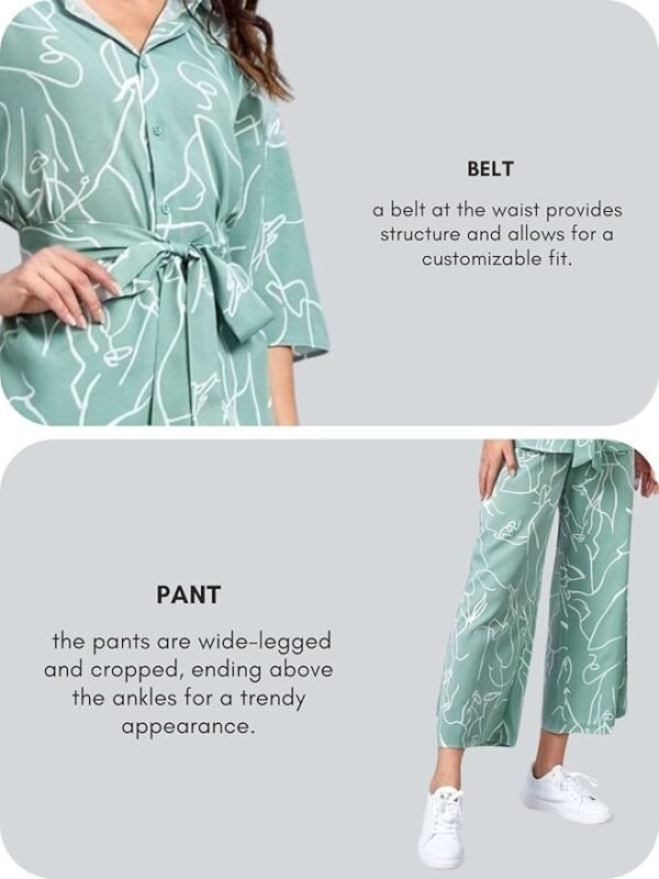 GRECIILOOKS Co-ord Set for Women Stylish | Korean Summer Two Piece Outfit | Kurtis| Trendy Travel & Streetwear Look for Girls & Woman | Hangouts | Picnic | Vacation Wear | 3/4 Half Sleeve - Image 4