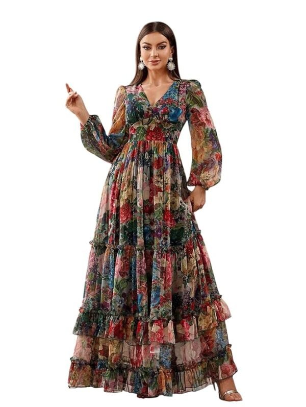 LITZO Women's Georgette A-Line Maxi Dress