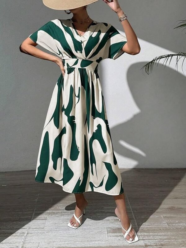 Leriya Fashion Printed Maxi Dress for Women | Trendy Long One Piece Summer Outfit | Lightweight Flared Dress for Casual & Holiday Wear - Image 5