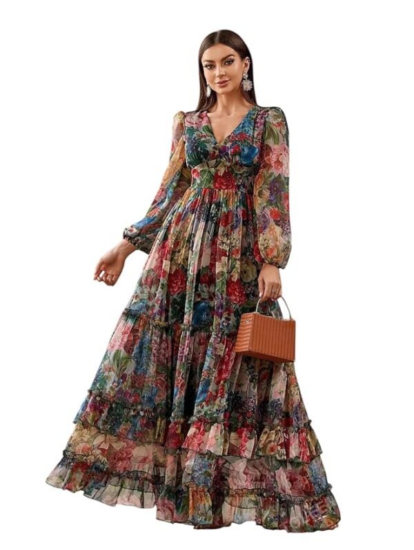 LITZO Women's Georgette A-Line Maxi Dress - Image 5